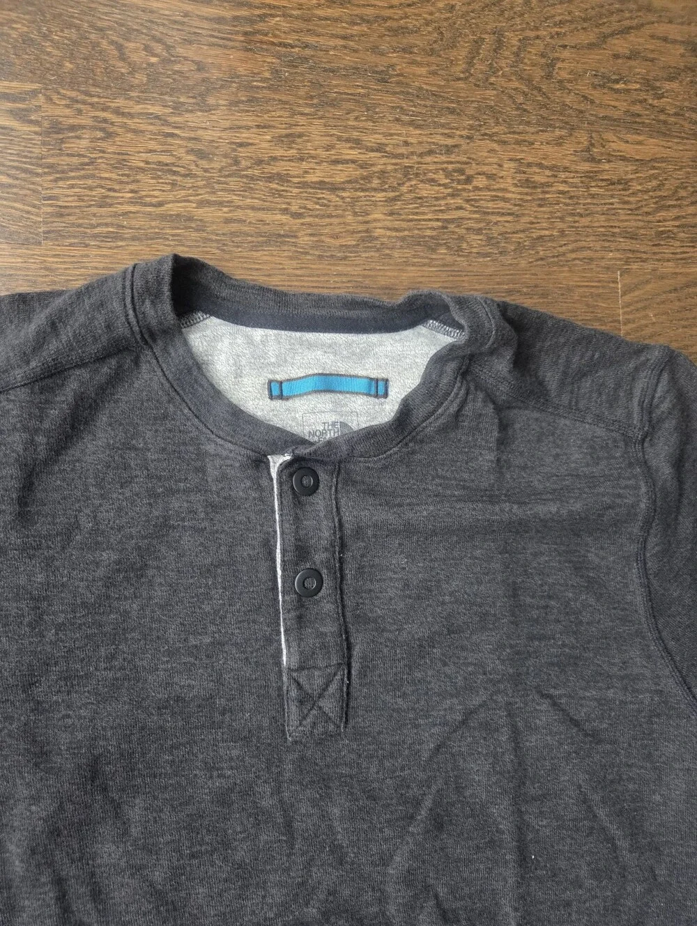 Men's Long Sleeve Henley Termal Shirt - Dark Charcoal Sz.L